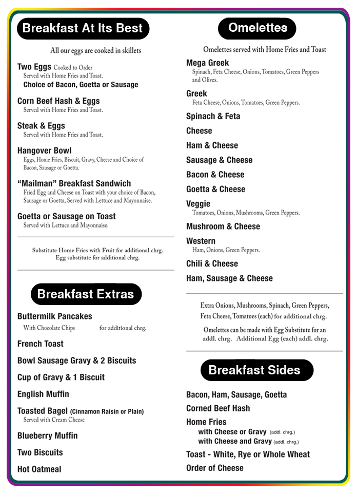 menu and prices